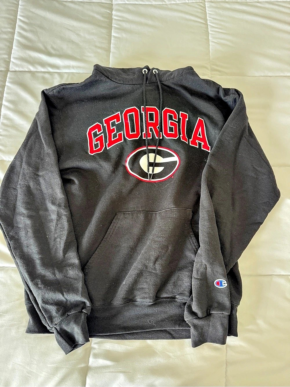 Champion Georgia Bulldogs Football Icon Pullover Hoodie Black & Red Medium